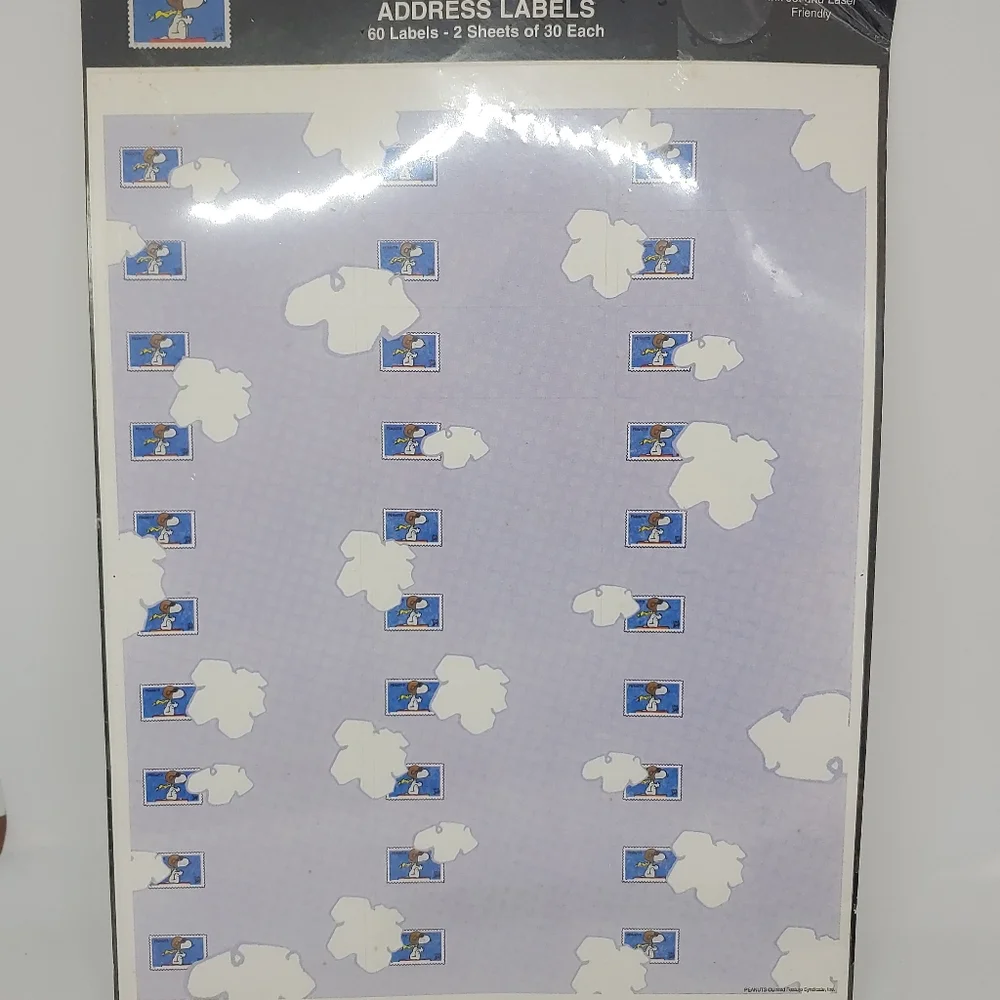 Vintage Snoopy Hallmark Mailing Ink Jet Labels